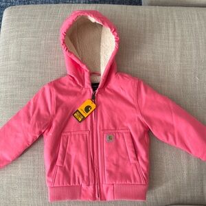 Brand new Carhartt toddler girl jacket. Color is “pink lemonade” and size is 3T